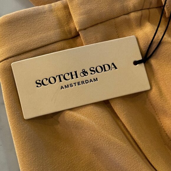 NWT Scotch & Soda Edie Tailored Wide Leg Pants in Yellow Size 30 - Picture 11 of 16